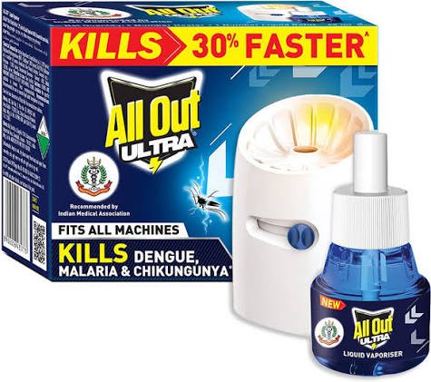 All Out Ultra Power Liquid Vaporizer Mosquito Killer Machine with 3 Refills