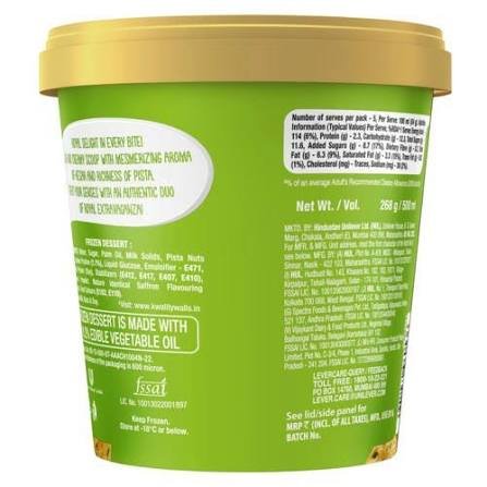 Kwality Walls Kesar Pista Frozen Dessert Tub