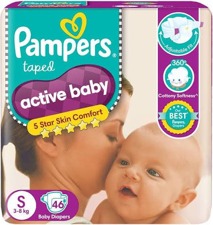 Pampers Active Baby Diaper (S, upto 8 kg)