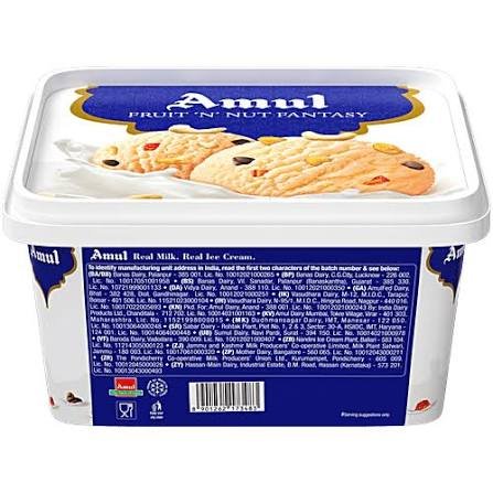 Amul Fruit N Nut Fantasy Ice Cream Tub Tub