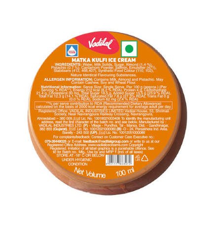 Vadilal Matka Kulfi
