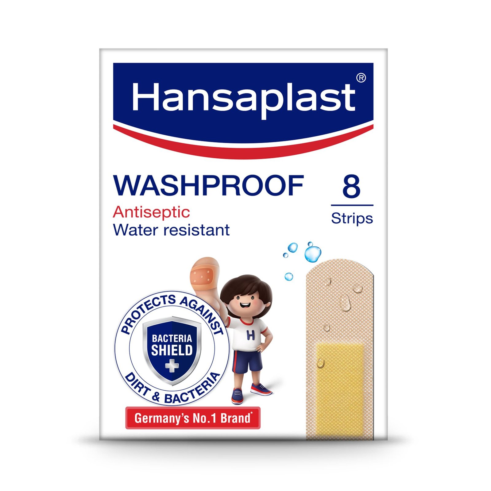 Hansaplast Washproof Adhesive Bandage (8 pieces)