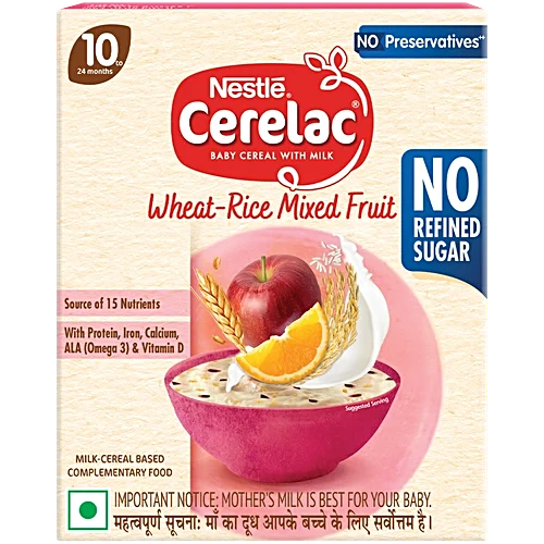 Nestle Cerelac Wheat Rice Mixed Fruit Baby Cereal (10 to 24 Months)