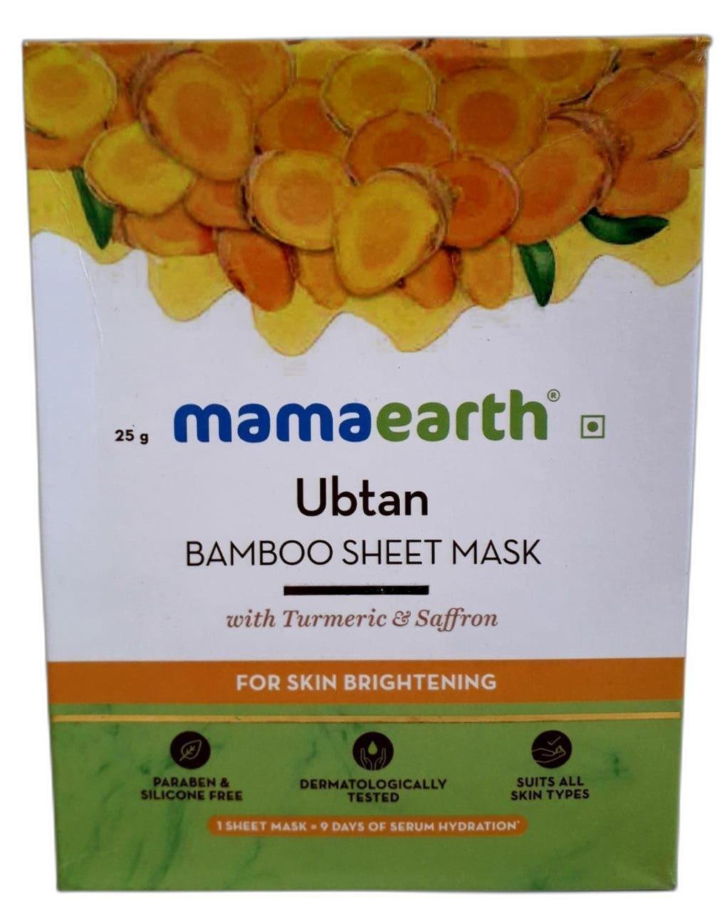 Mamaearth Ubtan Bamboo Sheet Mask with Turmeric & Saffron