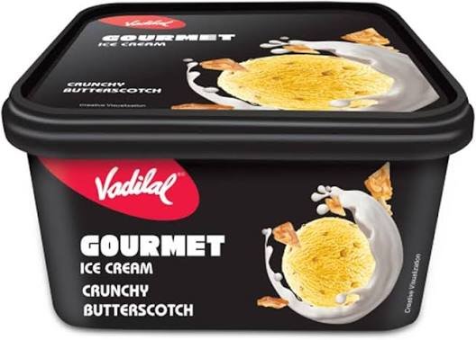 Vadilal Gourmet Crunchy Butterscotch Ice Cream Tub