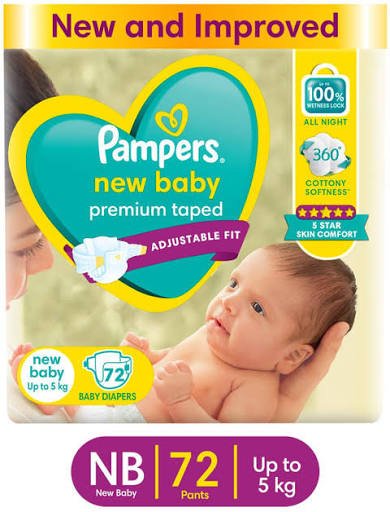 Pampers Active Baby Diaper (New Born, Upto 5 kg)