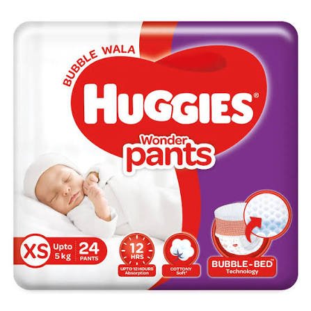 Huggies Wonder Diaper (Pants, XS, Upto 5 kg)