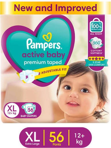 Pampers Active Baby Diaper (XL, 12+ kg)