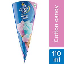 Cream Bell Cotton Candy Frozen Dessert Cone