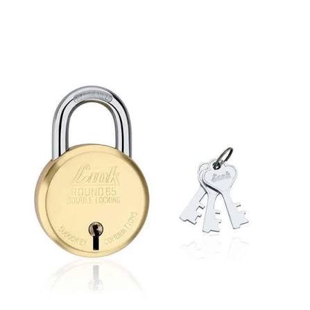 Link 65 mm New Brass Round Lock with 3 Keys