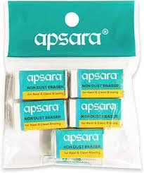 Apsara non - dust Eraser (White) Pack of 5