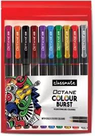 Classmate Gel Pen (Multicolour) Pack of 10