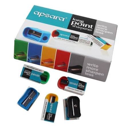 Apsara long Sharpener (Multicolour) - Pack of 5