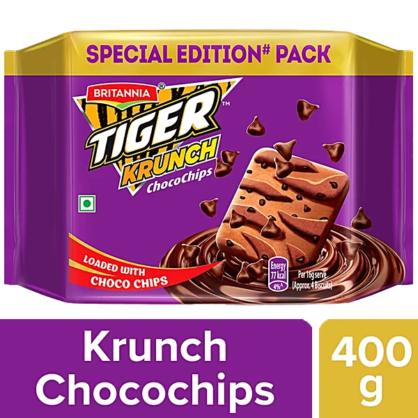 Britannia Tiger Krunch Chocochips Biscuit
