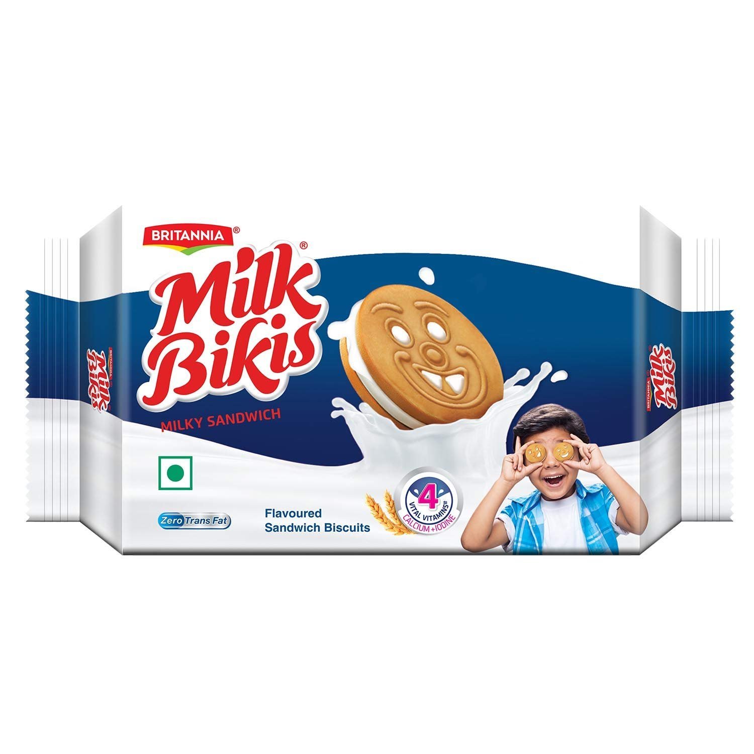 Britannia Milk Bikis Milk Sandwich Cream Biscuits