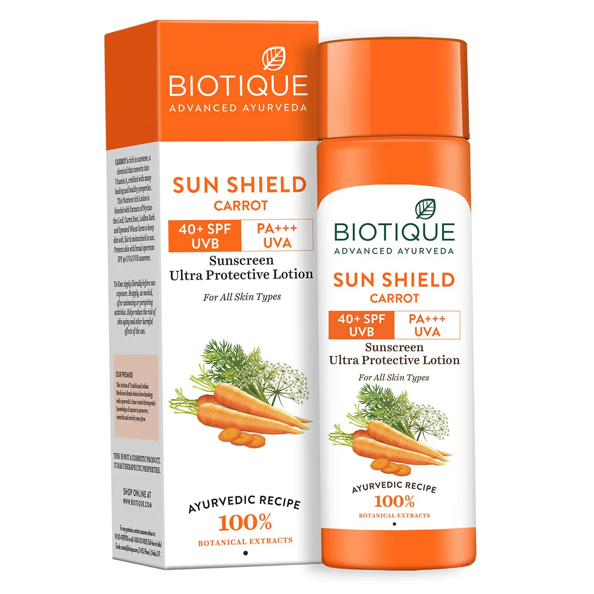 Biotique Sun Shield Carrot 40+ SPF Sunscreen (Lotion)