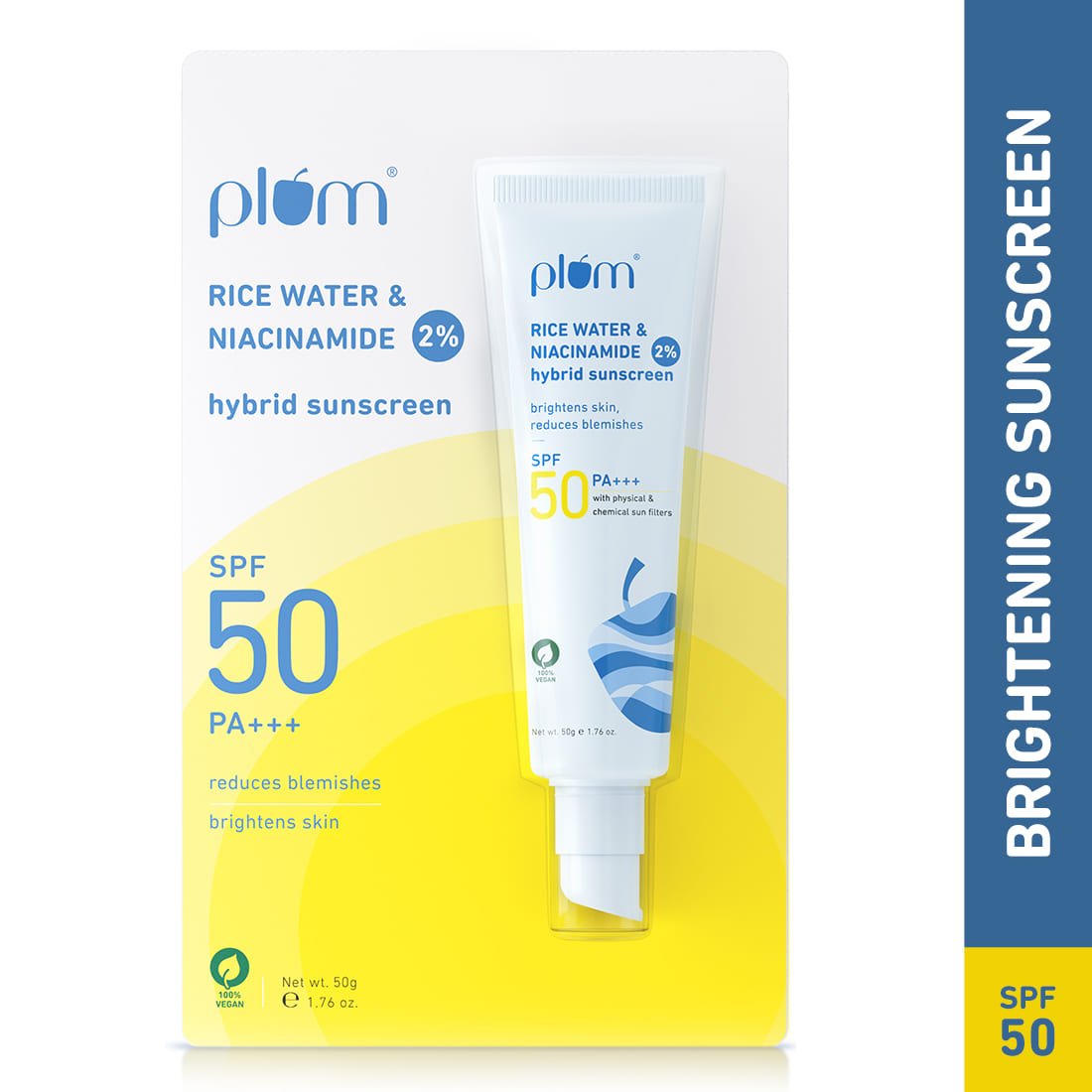 Plum Rice Water & Niacinamide Hybrid Sunscreen (SPF 50, PA +++)